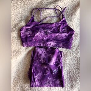 Peloton Brittany Allen Purple Butterfly Sports Bra & High-Waist Leggings Set